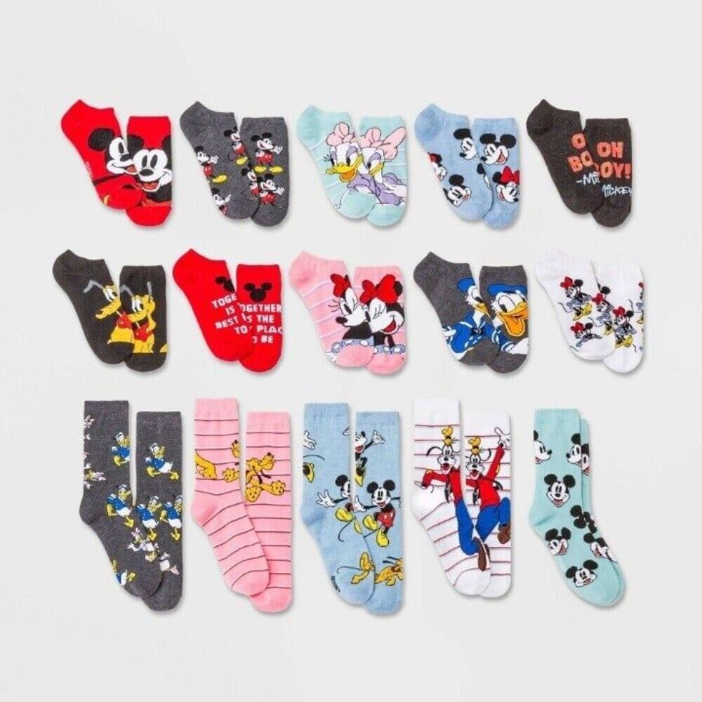 Disney - Women's Mickey and Friends 15 Days of Socks Fits size 4 - 10 NEW